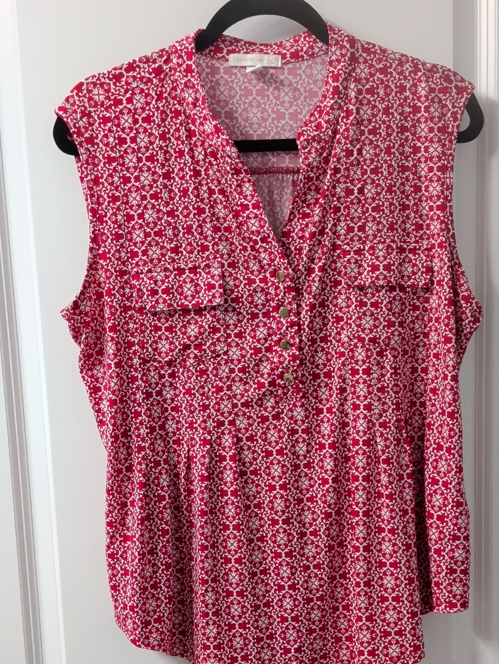 Red And White Popover Top